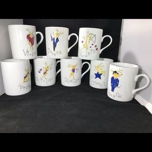 Pottery Barn Reindeer mug set of 8